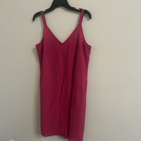 Worth New York Fuscia Wool Blend Slip Dress V-Neck Stretch Size 4 - Picture 2 of 16